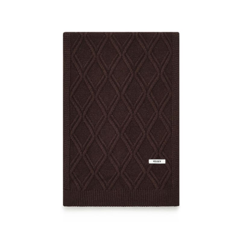 Velsey Diamond Woven Knit Muffler [BROWN]