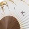 [Koshodo] Kyoto-style Folding Fan, Rice Sparrow Design, Karaki, Men's, 22cm