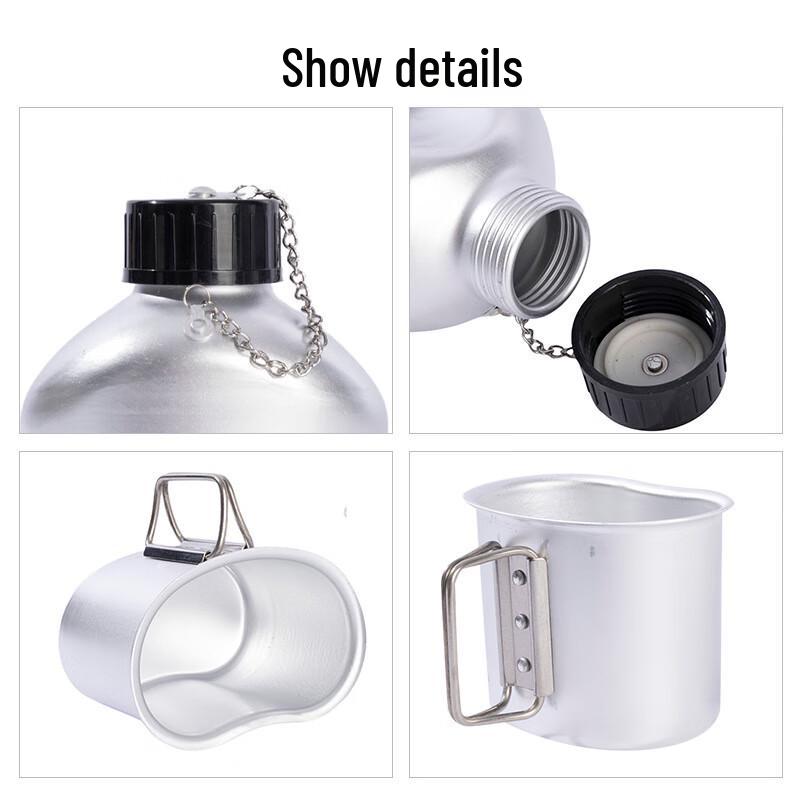 ZISIZ Outdoor 1L Water Bottle and Cup Set with Camouflage Cover