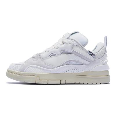 Li Ning We Wo Golden Fabric Leather Classic Trend Non Slip Wear Resistant Low Top Skate Shoes Women Sneakers White AECS074-7