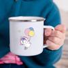 Cartoon Unicorn Printed Creative Mug Water Juice Drinks Milk Cup Enamel Mugs Handle Drinkware Kids Birthday Children's Day Gift