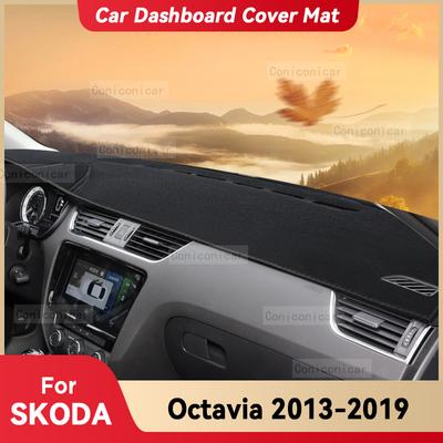 For SKODA Octavia 2013-2019 2018 Car Dashboard Cover Mat Sun Shade Pad Avoid Light Mat Instrument Carpet Protection Accessories