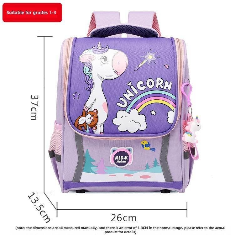Large Capacity Waterproof Unicorn Cartoon Canvas Backpack For Kids With Breathable Design