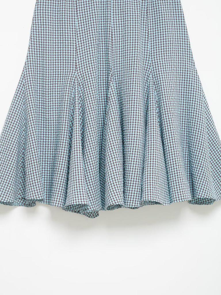 Women's 2025 Plaid Wave Style Wide Hem Midi Skirt