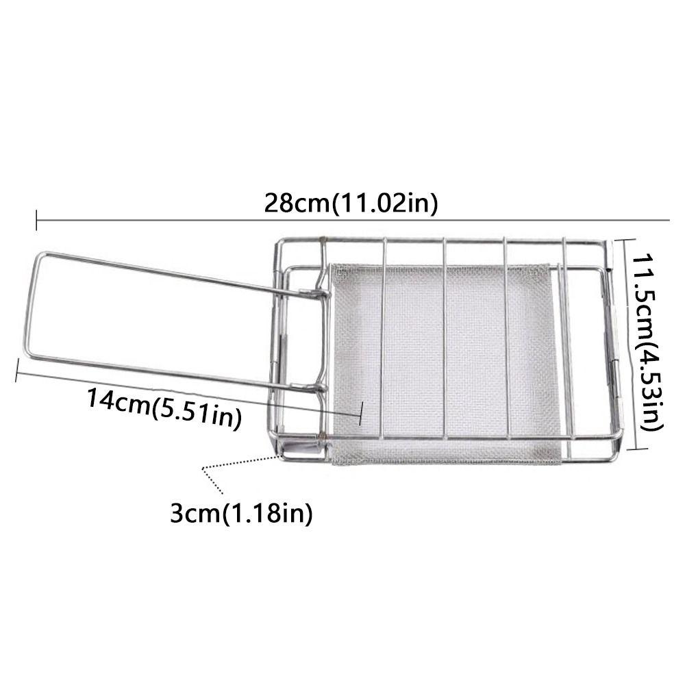 Stainless Steel Bread Toaster Folding Sausage Grilling Rack Barbecue Grill  Outdoor Camping