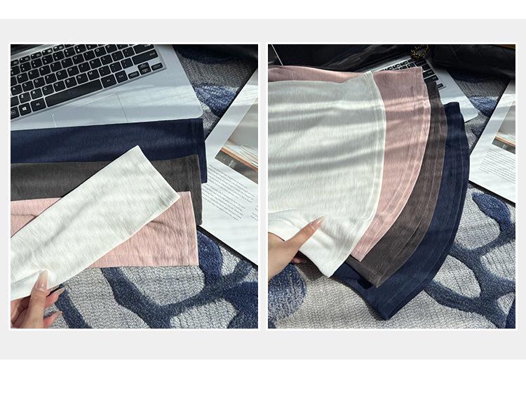 Gentle White Henley Base Layer Women's Slim-Fit Long-Sleeve T-Shirt for Autumn/Winter, New Korean Style.