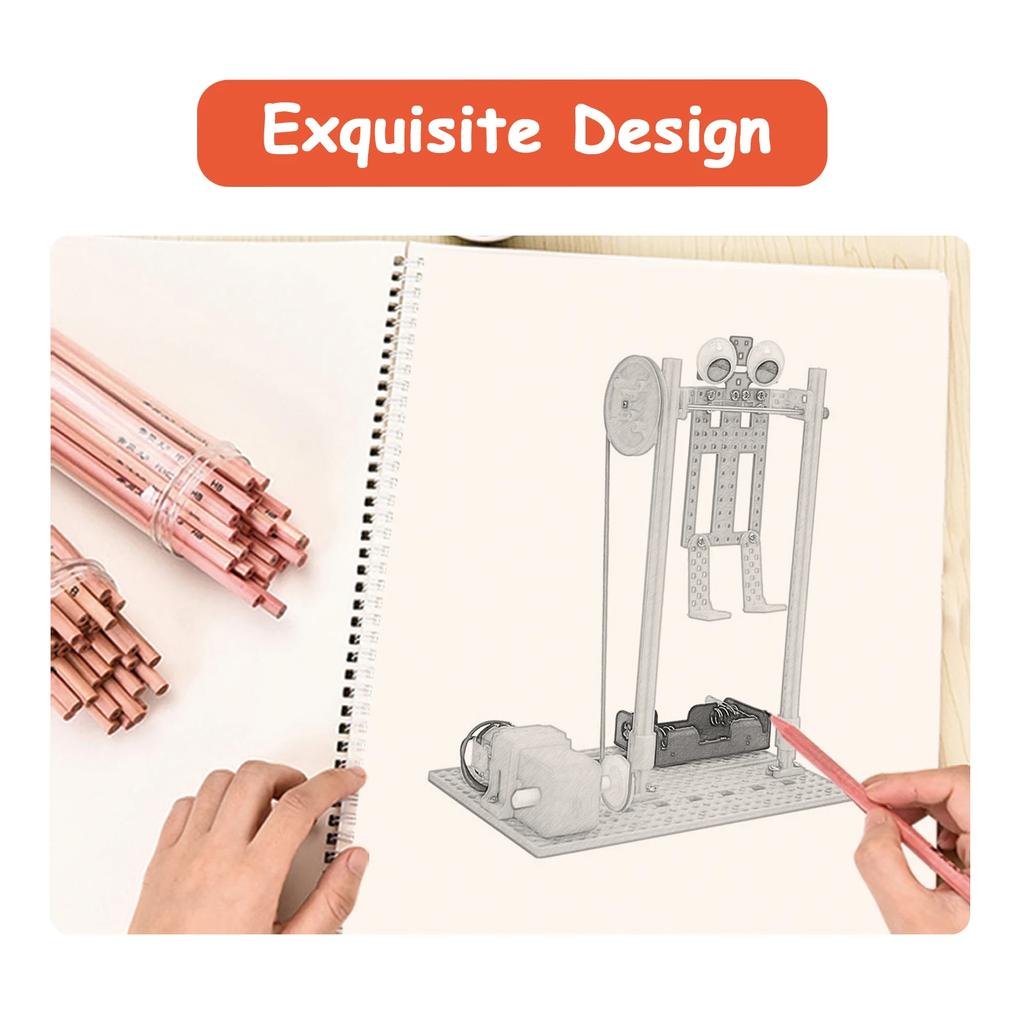 DIY Electric Horizontal Bar Robot Kids Science Discovery Toys Education Physics Experiment Kit School Project Art Craft Toy