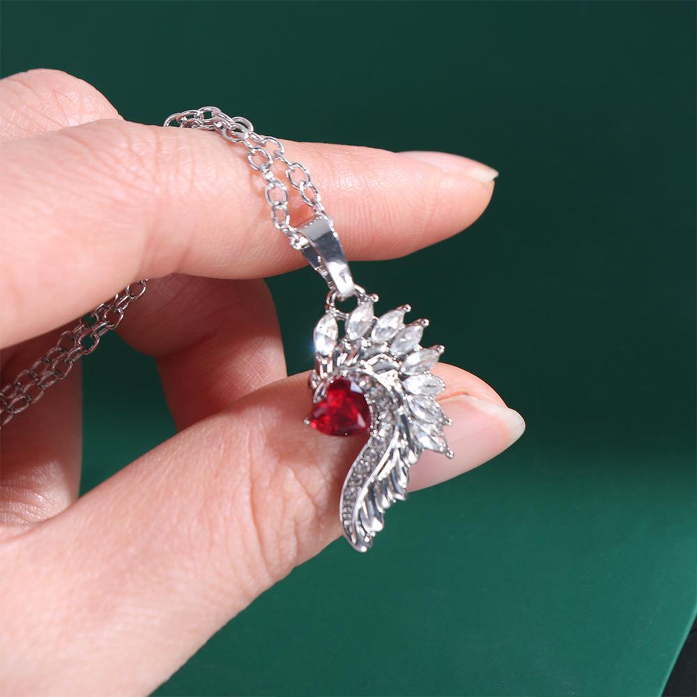 Rhinestone Decor Wing Shape Necklaces Love Symbolization Matching Neckchain  Valentine's Day Gifts