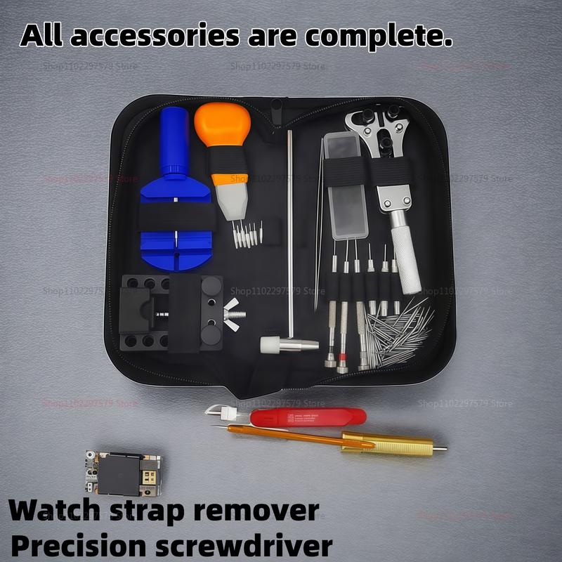 Uhrenreparaturwerkzeug-Set Federsteg-Set Gliedstift Gehäuseöffner Entferner Uhrenwartungsset mit Tragetasche und Hammer für Uhr