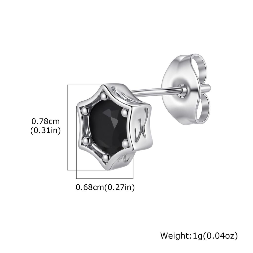 Hip Hop Star Stud Earrings for Men Women,Silver Color Zircon Star Tiny Stud Earrings,Minimalist Ear Hole Care Accessories Gifts