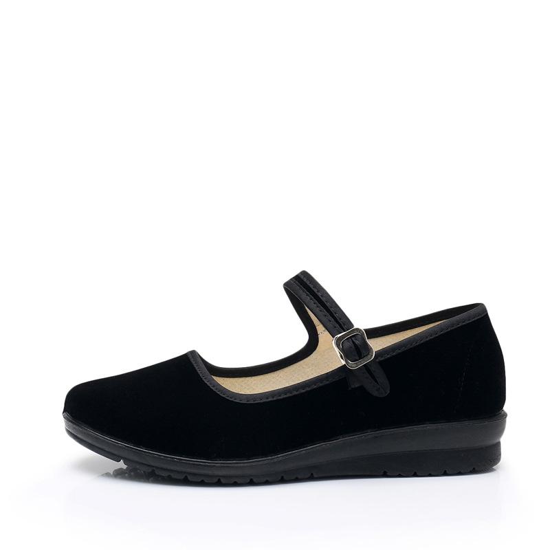 

Старые пекинские тканевые туфли Женские дышащие гостиничные туфли Мама Танцы на площади Пояс Сверхлегкая подошва Работа Пояс с одной пряжкой Танцевальные тканевые туфли 35