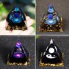 Resin Art Crystal Ball Pyramid Home Decor With Modern Minimalist Style For Living Room Display