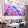 5D DIY Diamond Painting Kit Cherry Blossoms Landscape Cross Stitch Mountain Scenery Living Room Wall Art Painting Home Decor