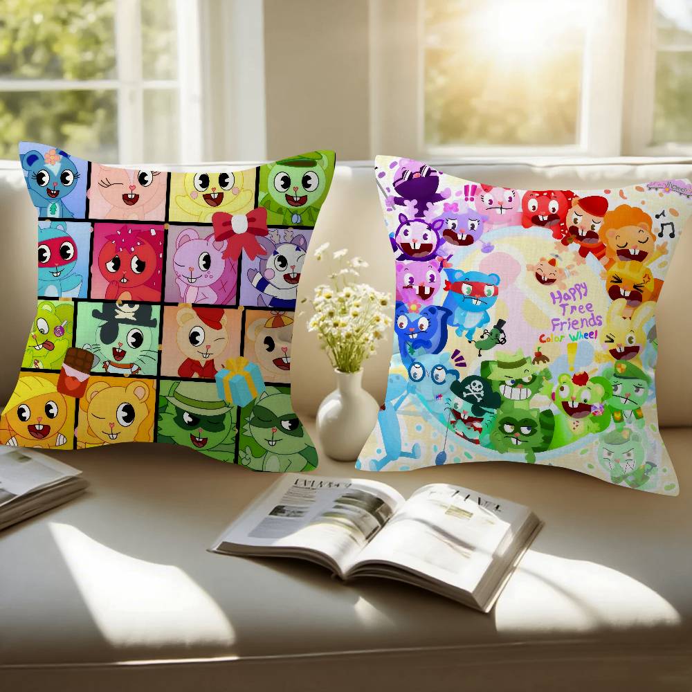 Anmie A-Happy Tree Friends-S Pillow Cover Sofa Cushion Cover Home Room Decoration Children Gift