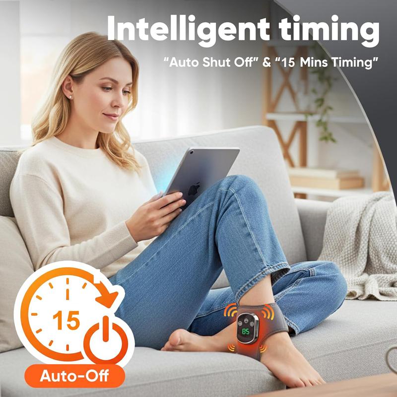 Vezeték nélküli bokamasszírozó 3 az 1-ben fűthető bokarögzítő lábmasszírozó 3 vibrációs móddal és 4 fűtési fokozattal