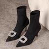 Sense Boots Stretch Socks Mature High Heel Thin Heel Thin Sexy Thin Boots Heightened Pointed