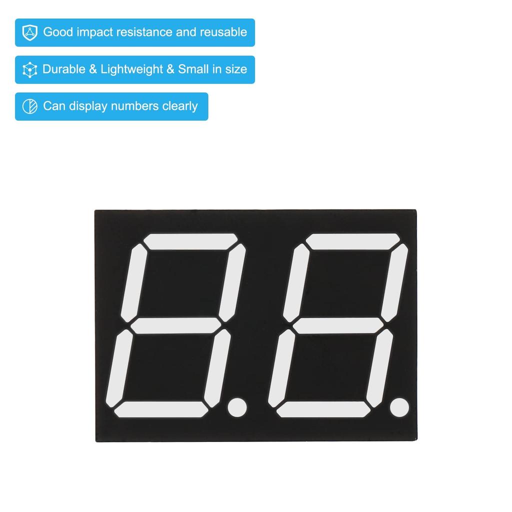 PATIKIL 5pcs Common Cathode LED Display Digital for Electronic Driver LED Display Module 7-Segment 10-Pin 2-Bit 3.3V Tubes, White, Boards,