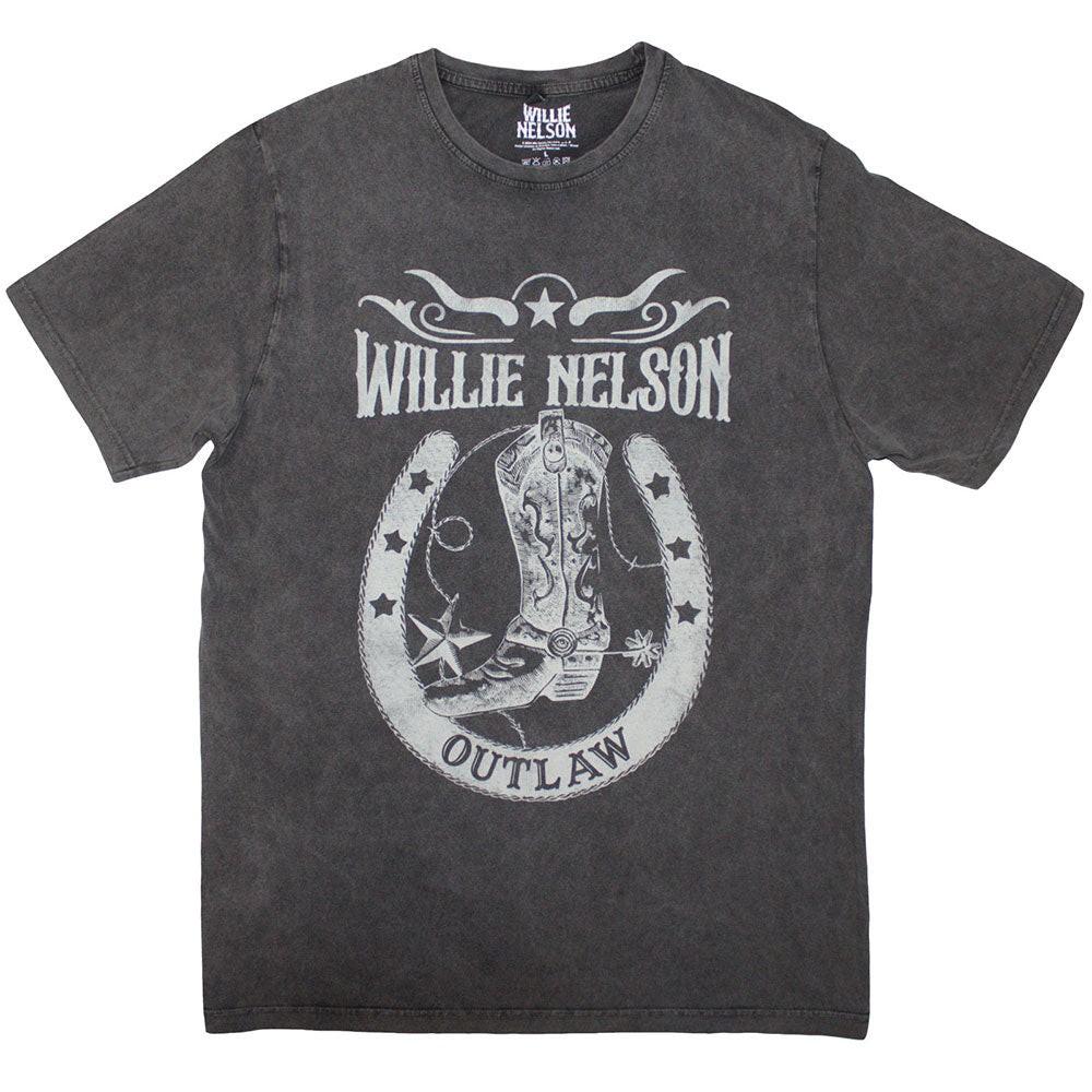 New Willie Nelson Stone Wash T-Shirt: Outlaw OFFICIAL Charcoal Grey XXXL