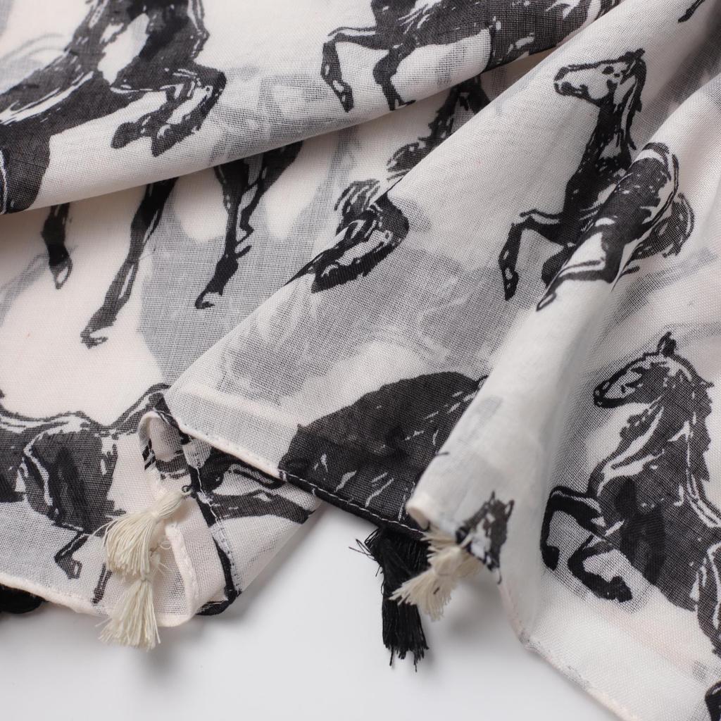 Little Mustang Bali Yarn Printing Long Towel Factory Sales Travel Vacation Sun Protection Warm Women's Shawl