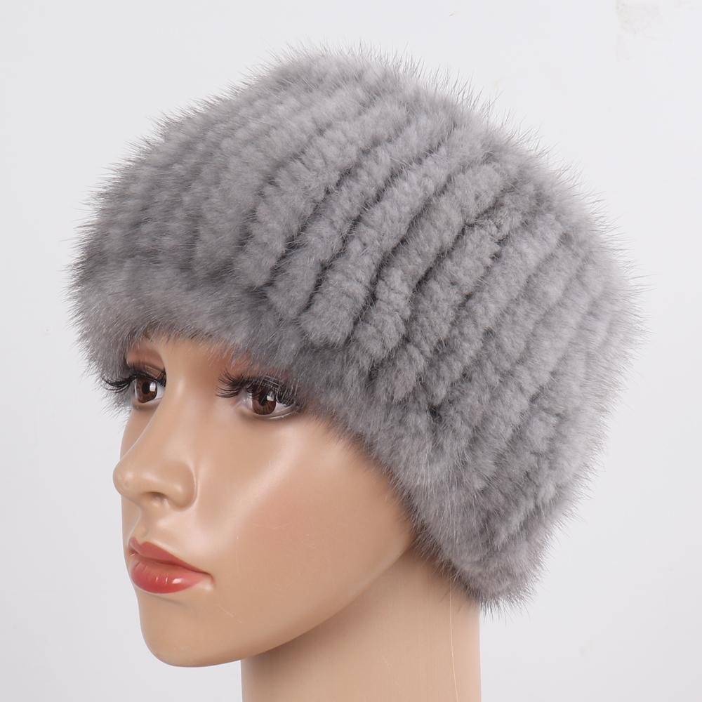 Hot Sale Women Winter Real Mink Fur Scarves Headbands Good Elastic Knitted Natural Mink Fur Scarf Lady Thick Warm Fur Muffler