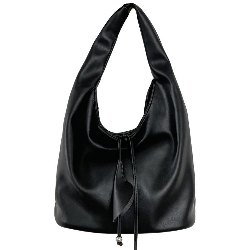 New simple shoulder bag large capacity girls soft leather commuter bag women go to work minimalist wind tote bag