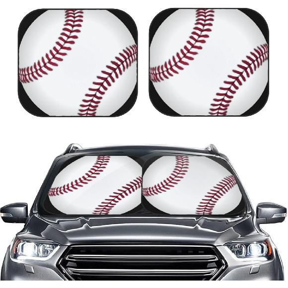 

Baseball 2-Piece Car Windshield Sun Shade Foldable - Fashionable Sunshade for Car Front Window and Keeps Your Vehicle Cool Large Medium чёрный