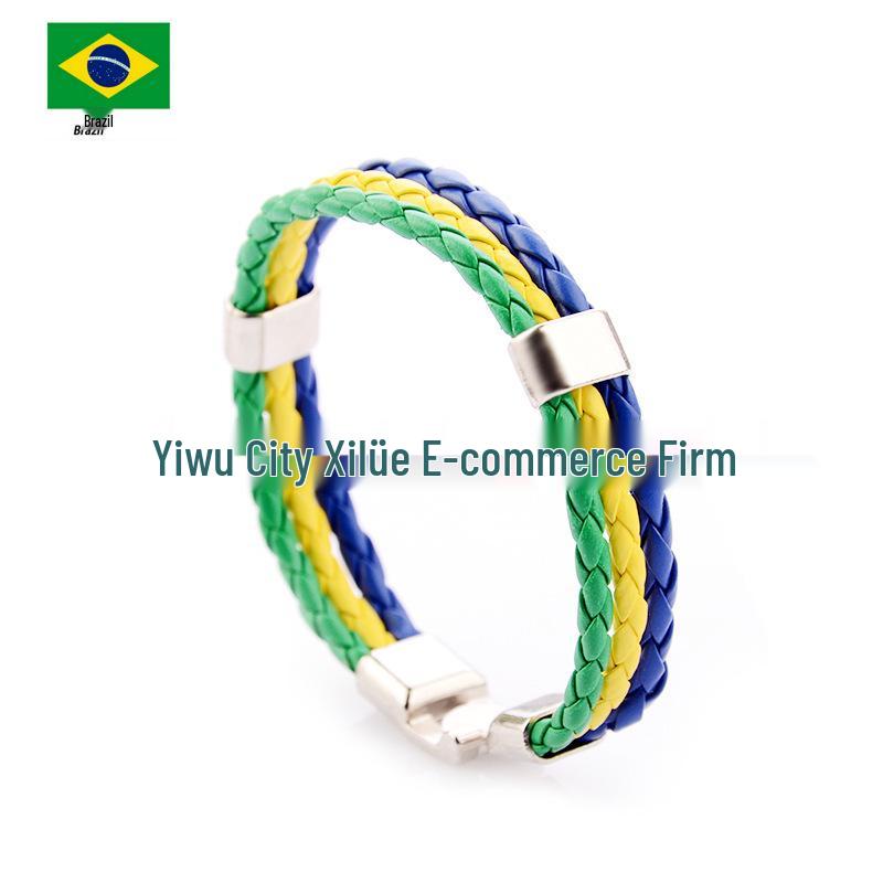 Customizable Faux Leather World Cup Color Bracelet