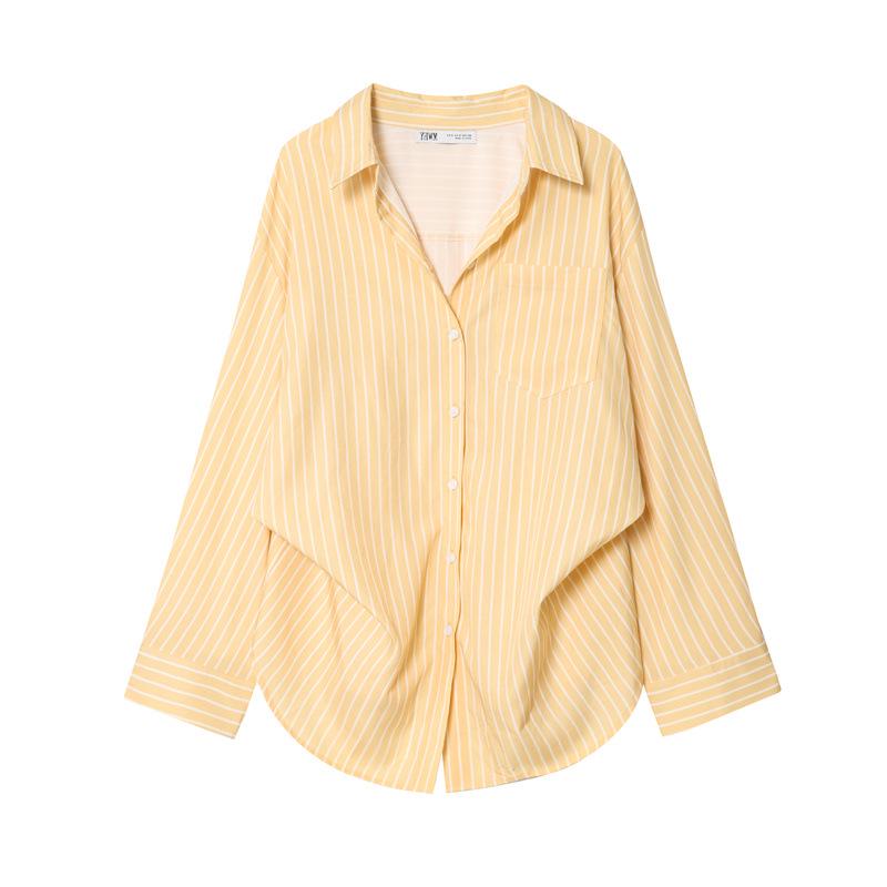 2025 Winter New European & American Style Women's Striped Batwing Sleeve Shirt