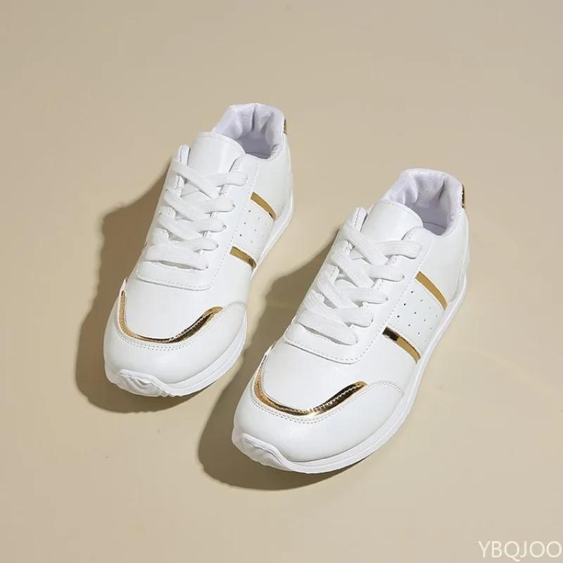 Fashion Large Size Women Sports Shoes Spring Autumn New Style Lace Up Color Blocking Lightweight Running Casual Vulcanized Single Shoes