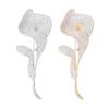 Women Brooch Sparkling Rhinestone Inlaid Common Callalily Shape Anti-Exposure Buckle Suits Shirts Sweaters Bags Pin Outfit Accessory