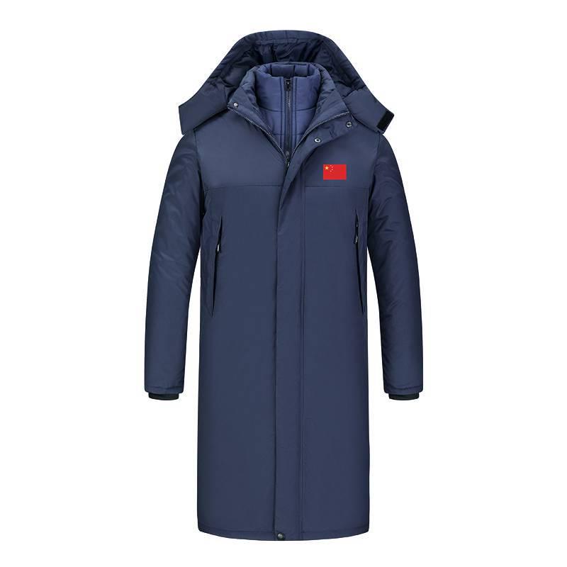 Huolihuomian 3-in-1 Sports Cotton Coat with Removable Liner - Long Style Chinese Team Overcoat