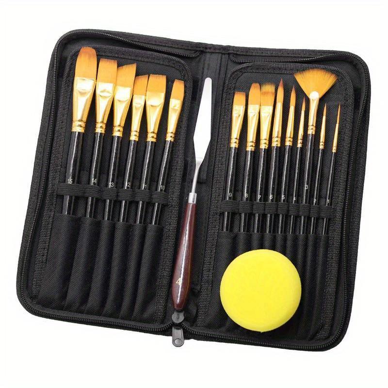 

Набор кистей для масляной живописи 15 шт. Разные размеры Нейлоновая щетина Деревянная ручка DIY Цветной рисунок Акварель Акрил Художественные принадлежности чёрный