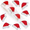 500Pcs/Roll Red Christmas Santa Hat Stickers With Glittering Self-Adhesive Waterproof Decoration For Cards, Christmas Decoration