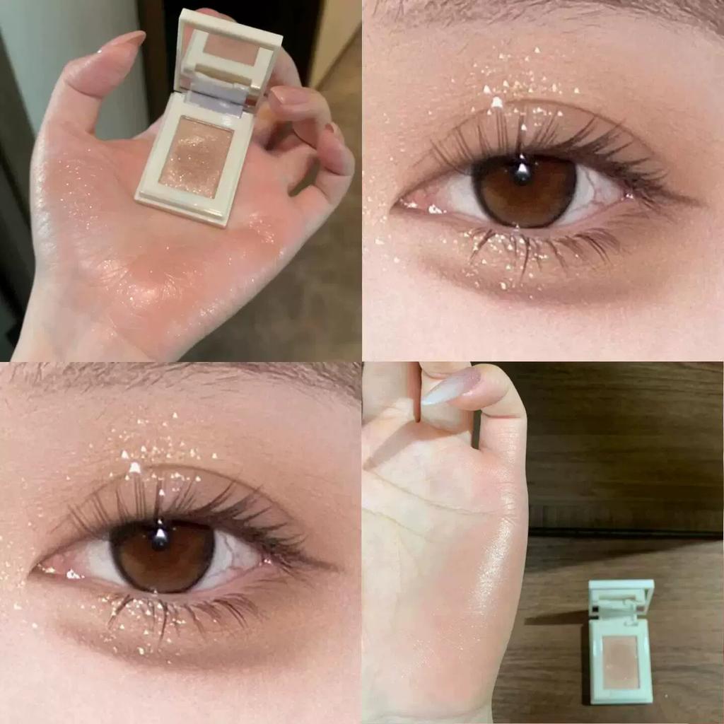 A Touch of High-End Woodiness~ Rainbow Crushed Diamond Shimmer Single-Color Eyeshadow, Clear and Dazzling, Sparkling with Fine Pearlescent Glitter