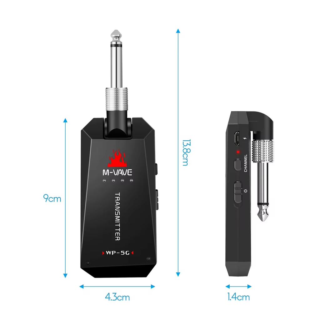 WP-5G Wireless Guitar System/5.8G/Rechargeable Audio Transmitter Receiver/ Type C Cable /for Guitar Amplifier Accessory