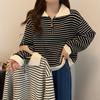 Women Striped Half Zip Sweatshirt Long Sleeve Collared Pullover Casual Fit  Fashion Oversized Streetwear Tops 2026 Tendencias