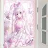 Original 2D Cute Girl Pink Tapestry Wall Hanging Fabric Interior Decor Tapestry Kawaii Room Aesthetic Decor Background Cloth