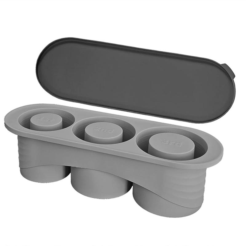 A27F-Ice Cube Tray Accessories Silicone With Lid, 3-Compartment Ice Cube Tray For Stanley For 20-40 Oz Cups