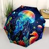 1pc Ocean Life Circular Artwork Umbrella with Plastic Handle,Suitable for All Seasons Home Travel Outdoor UmbrellaB1870
