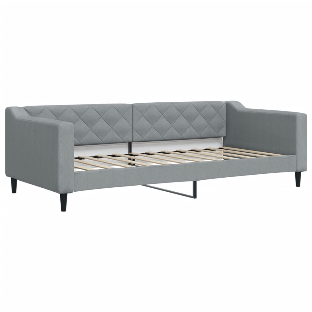 Vidaxl Sofa Rozsuwana Z Szufladami, Jasnoszara, 90X200 Cm, Tkanina