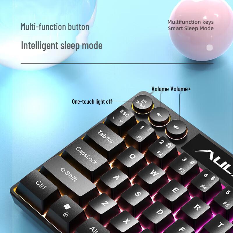 AULA F3061 Wired Compact Mechanical Feel Gaming Keyboard