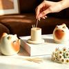 Cartoon Cat Toothpick Box with Toothpicks Dust-proof Toothpick Holder Dispenser Toothpick Organizer Container Kitchen Countertop Decoration