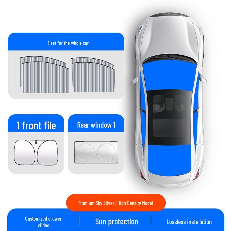 Car Window Sun Shade Blackout Curtain - Sun Shield for Driver's Seat and Windshield, Protecting Vehicle Interior