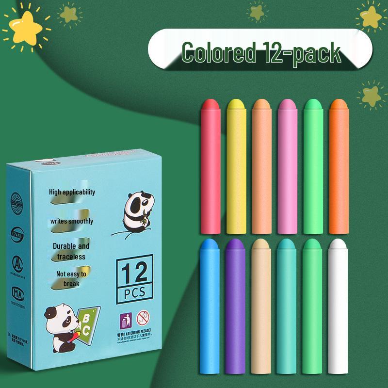 Eco-Friendly, Dust-Free, Non-Toxic Chalk Set with Holder for Children's Learning & Teaching