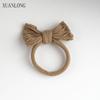 Korean Style High Elasticity Leather Bow Hair Tie - Thickened Ponytail Holder for Women