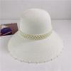 Hepburn style retro French pearl straw hat seaside vacation sun protection beach hat bucket hat big brim sun hat