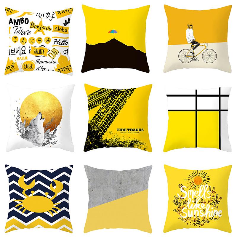 Geometric Sofa Pillow Cover Peach Skin Creative Home Office Pillow Cover