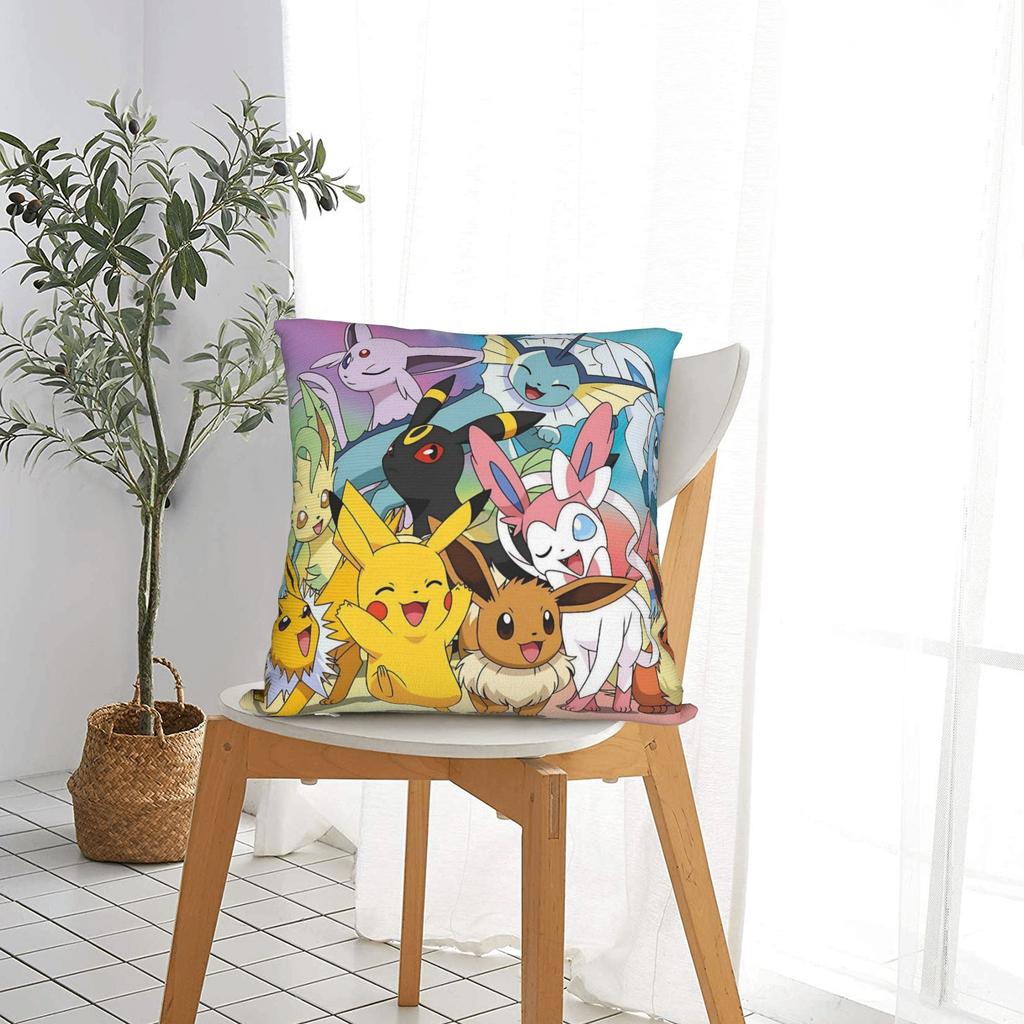 Cartoon Pillowcase Polyester Cushion Cover Decor Pokemoned Throw Pillow Case Cover Home Zipper 45X45Cm