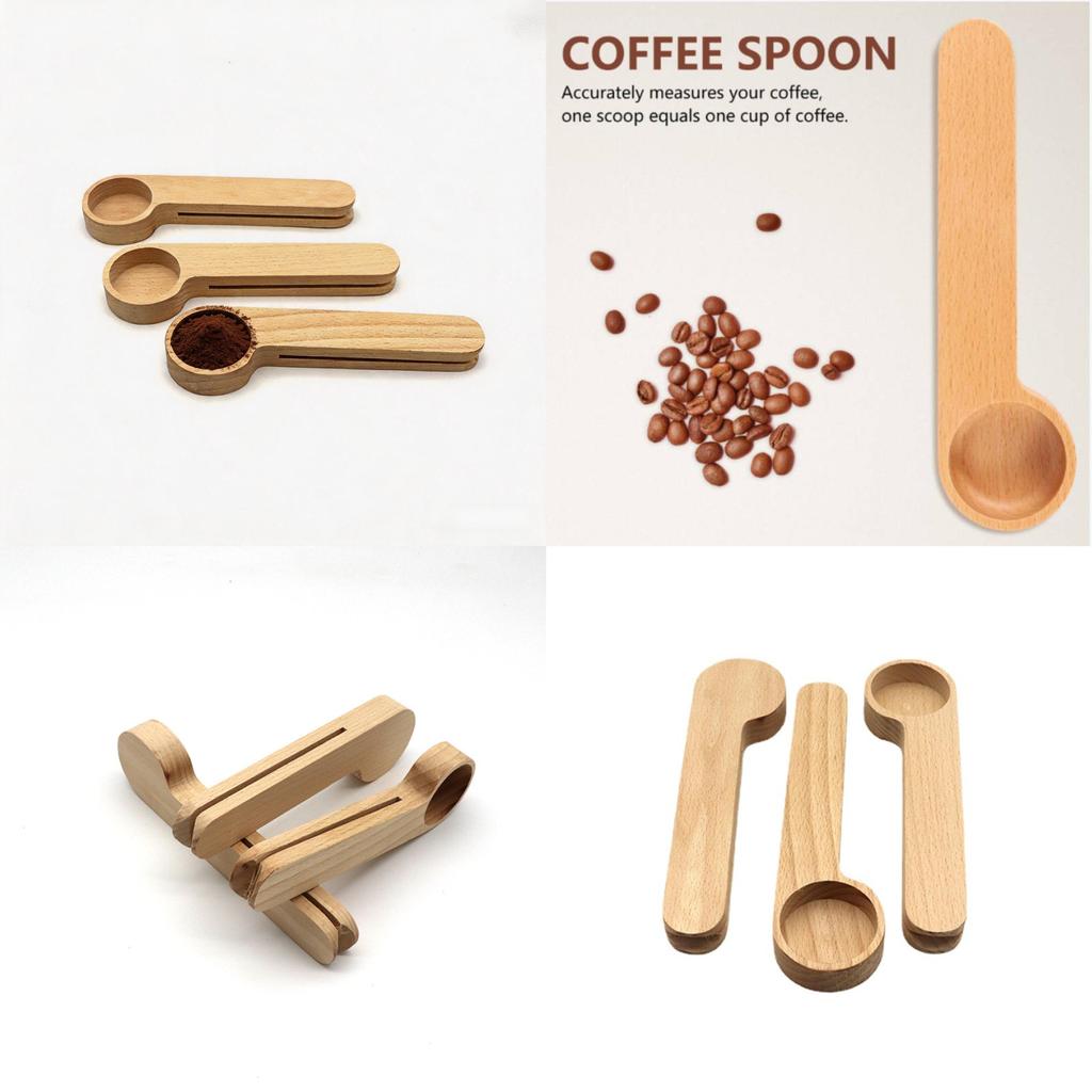 Wooden Milk Powder Spoon With Clamp For Home Use And Coffee Preparation