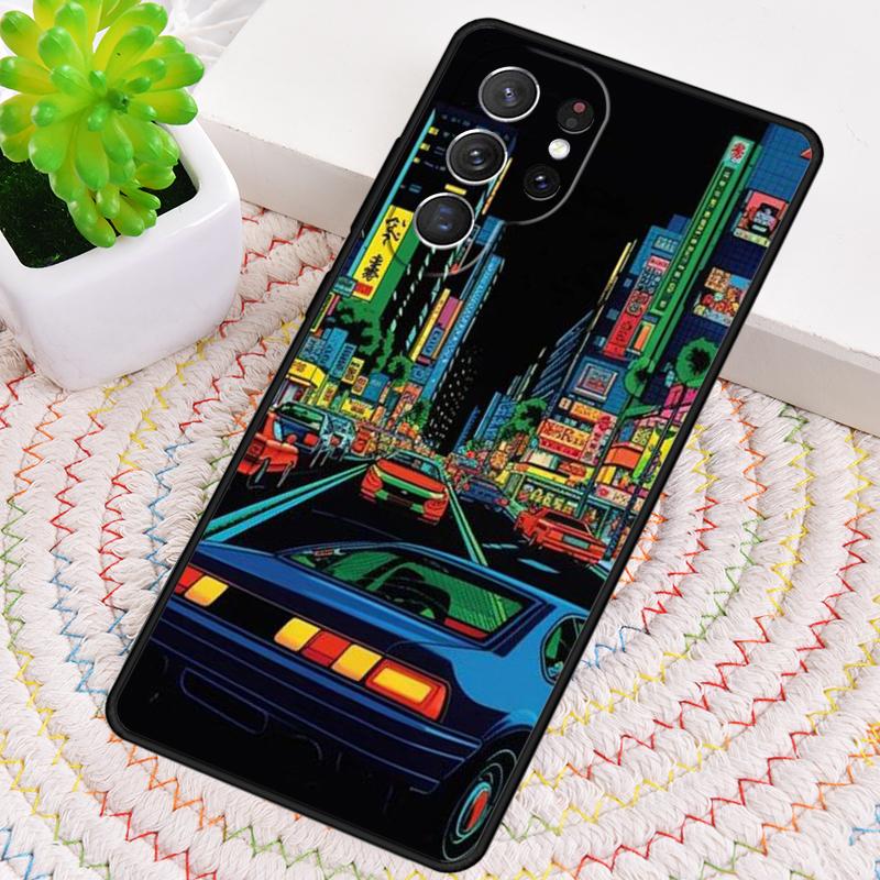 City Pop Art At Night Phone Case for Samsung Galaxy note 10 pro S26 Ultra S23 S24 FE S25 S21 S22 PLUS shockproof Cove